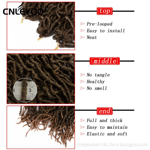 18 Inch New Faux Locs Crochet Hair 10 inch 14 inch 24 inch Light Brown Nu Lock Crochet Braids For Girls